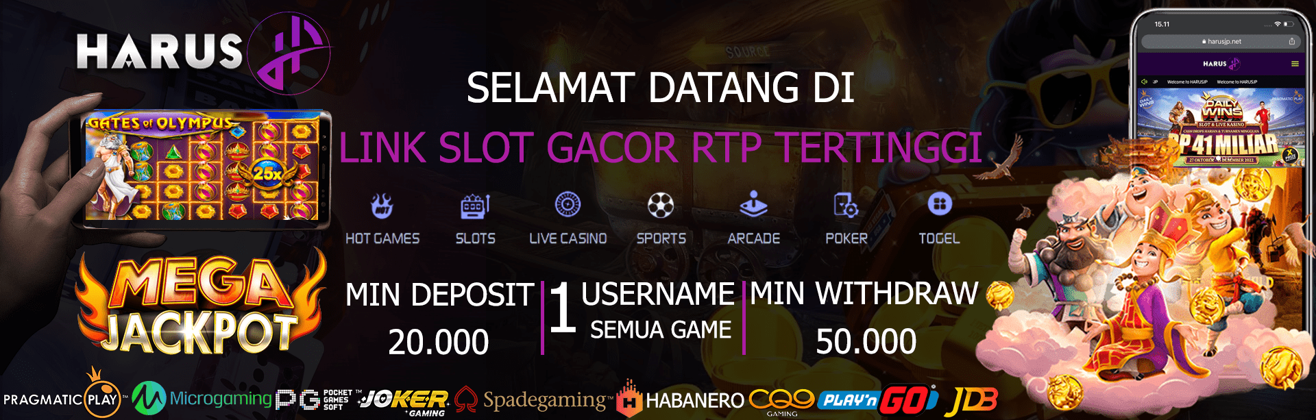 HARUSJP - Link Slot RTP Tertinggi Server Luar Negeri Pasti Gacor, Daftar Sekarang!